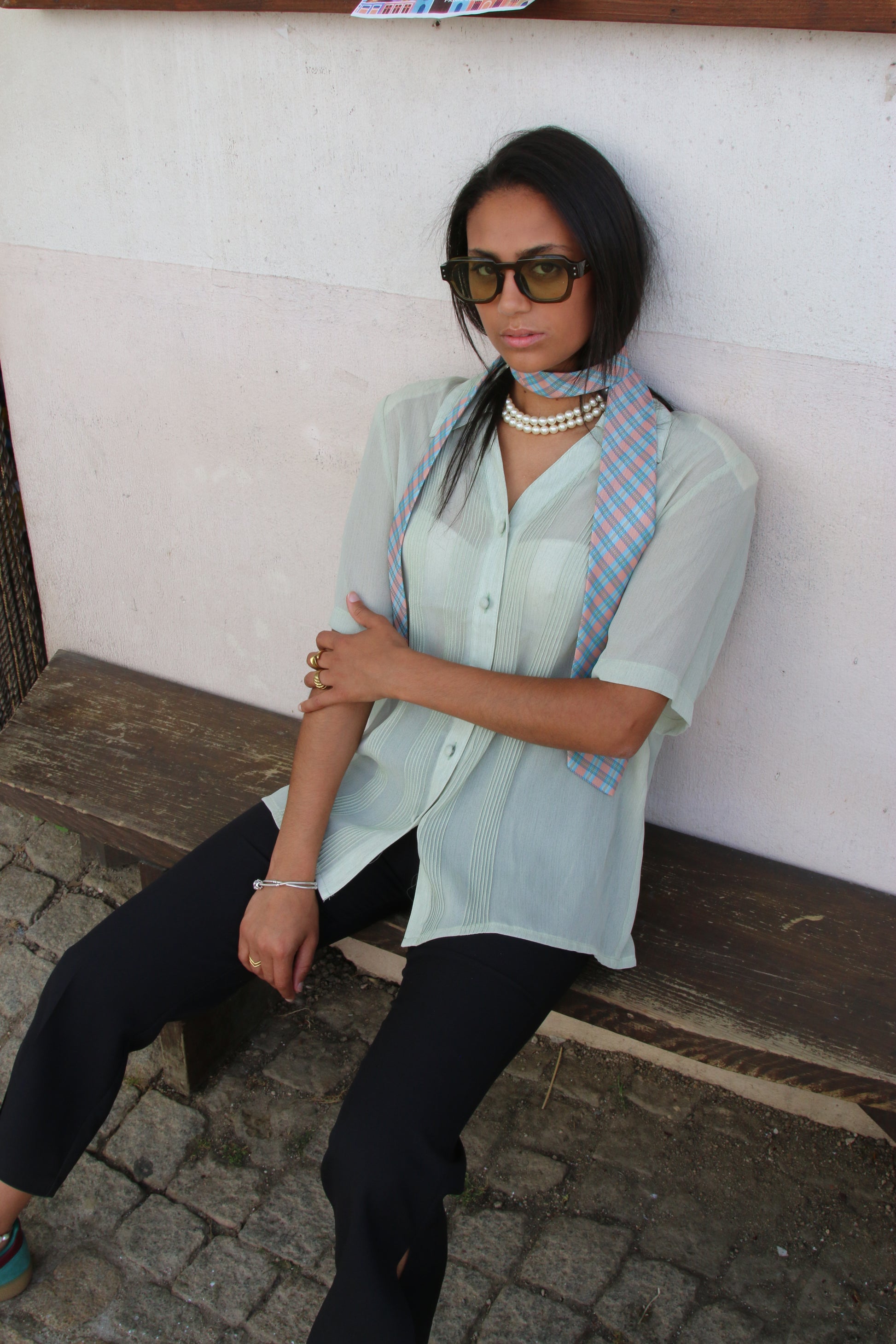 Camisa de verão verde